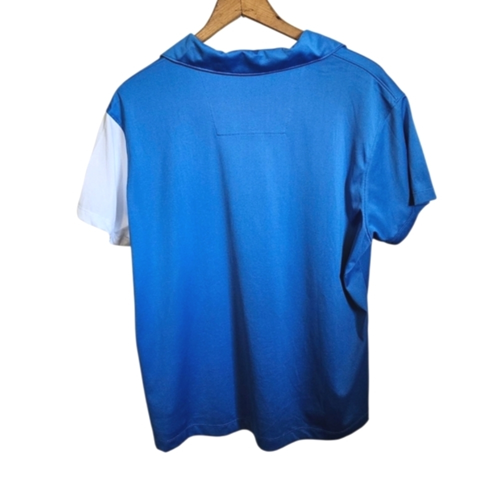Women's Page & Tuttle Blue and White Cool Swing Golf Polo Performance Shirt, XL - Picture 3 of 4